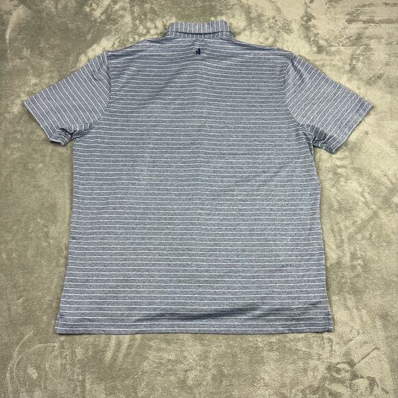 Johnnie-O Size XL Mens Lake Blue Striped Jersey Performance Polo Shirt - Picture 2 of 8